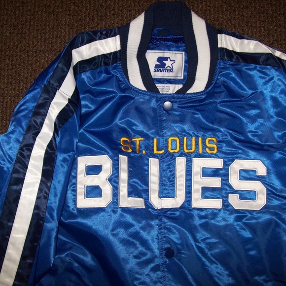 ST. LOUIS BLUES Starter NHL Snap Down Jacket BLUE S M L XL 2X - Picture 1 of 8